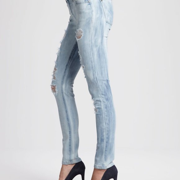 DL1961 AMANDA Distressed Jeans 28 Frenzy Destroyed - Picture 3 of 6